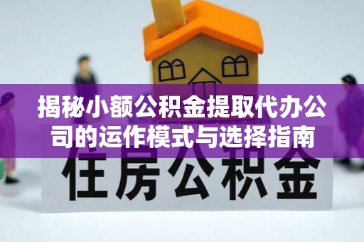 宝丰揭秘小额公积金提取代办公司的运作模式与选择指南