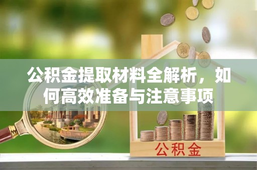 宝丰公积金提取材料全解析，如何高效准备与注意事项